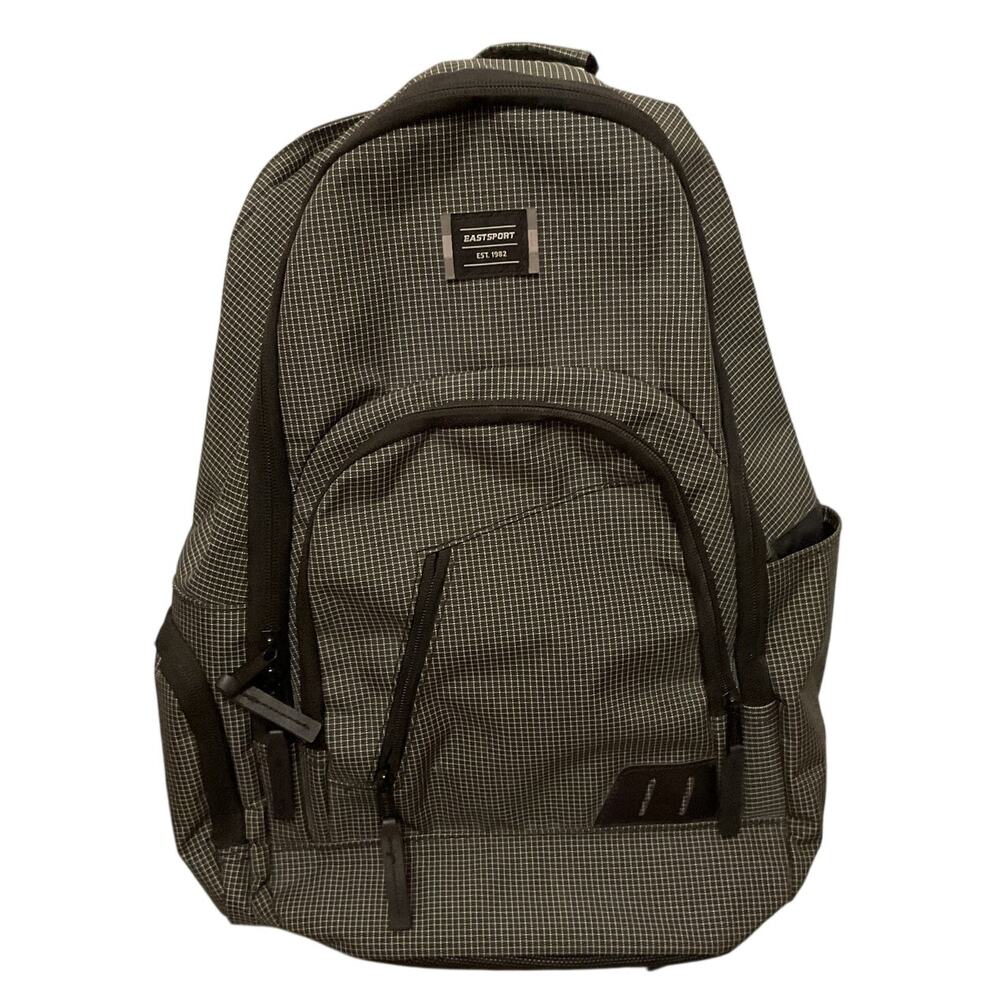 Eastsport Gray Black Laptop Backpack School Travel Book Bag Multi Pocket 16.5"